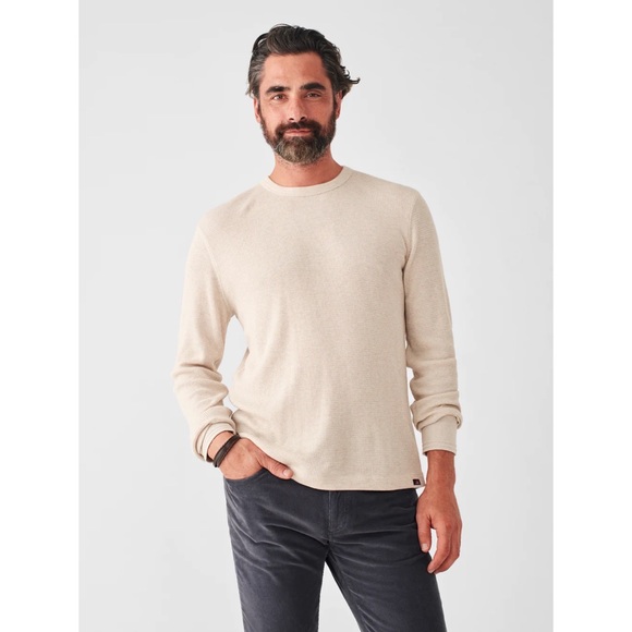 Fatherly Legend Waffle Crew Winter Stone Heather Large - Picture 1 of 6